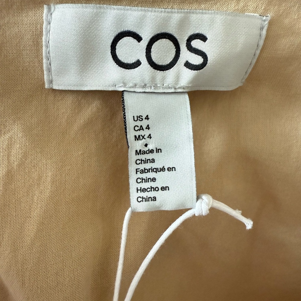 COS Tan Twist Front Wide Leg Jumpsuit Khaki Size 4 NWT Elegant Chic - Picture 15 of 15